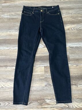 Michael Kors Dark Blue Women's Skinny Jeans with Contrast Stitching